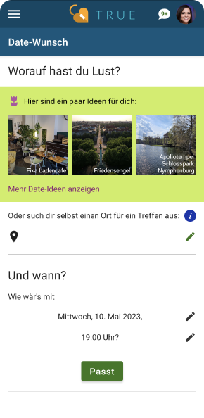 Sag einfach wann und wo.